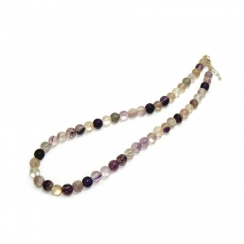 Classic Purple and Green Fluorite Beaded Necklace
